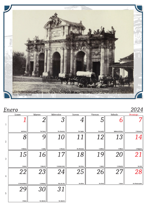 Calendario Pasea Madrid 2025